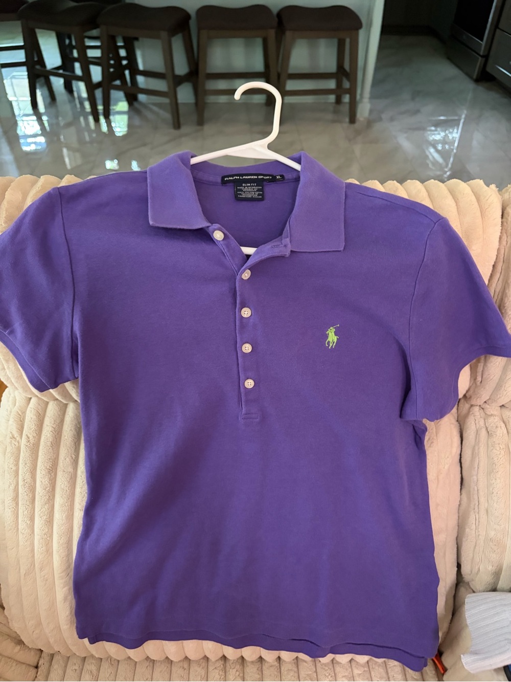 Ralph Lauren slim fit Purple Polo with Lime Green Pony